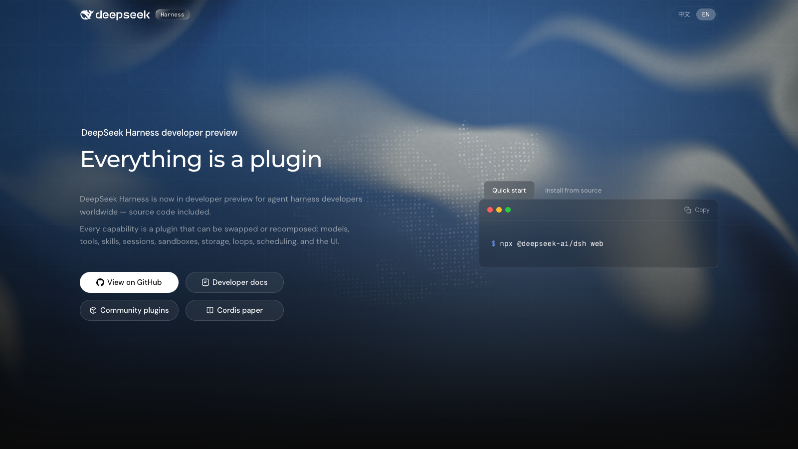 DeepSeek Harness: everything is a plugin