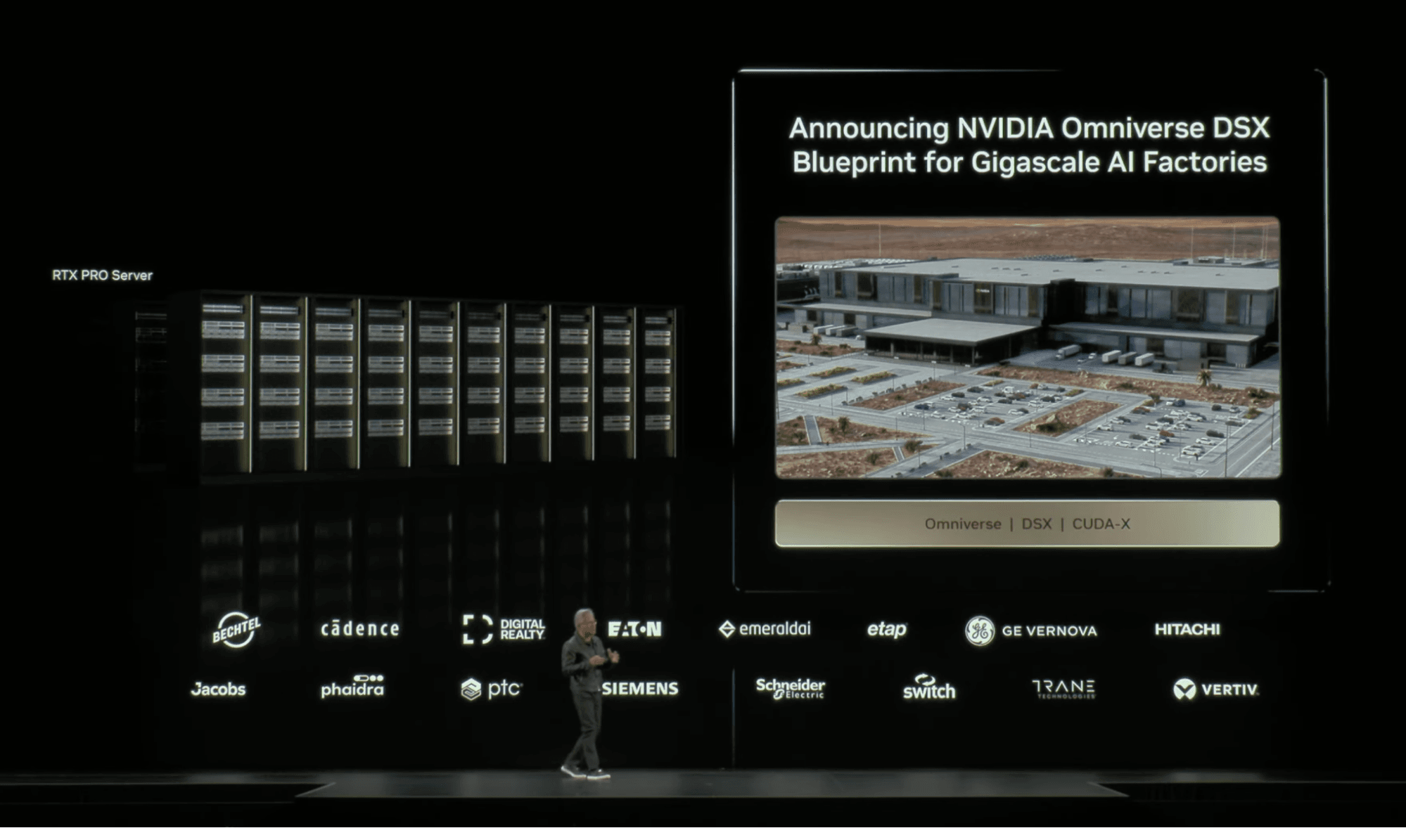 黃仁勳於GTC Washington DC 2025介紹Omniverse DSX：大型AI工廠園區與基礎設施合作夥伴
